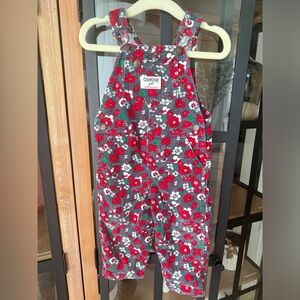 OshKosh b’gosh Overalls baby girl Floral Corduroy Vestbak vintage colorful poppy